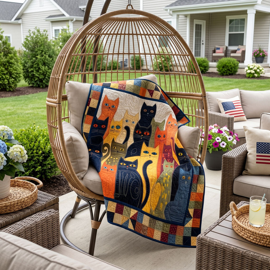 Heritage Hearth Feline Quilted Blanket NCU0PTT3139