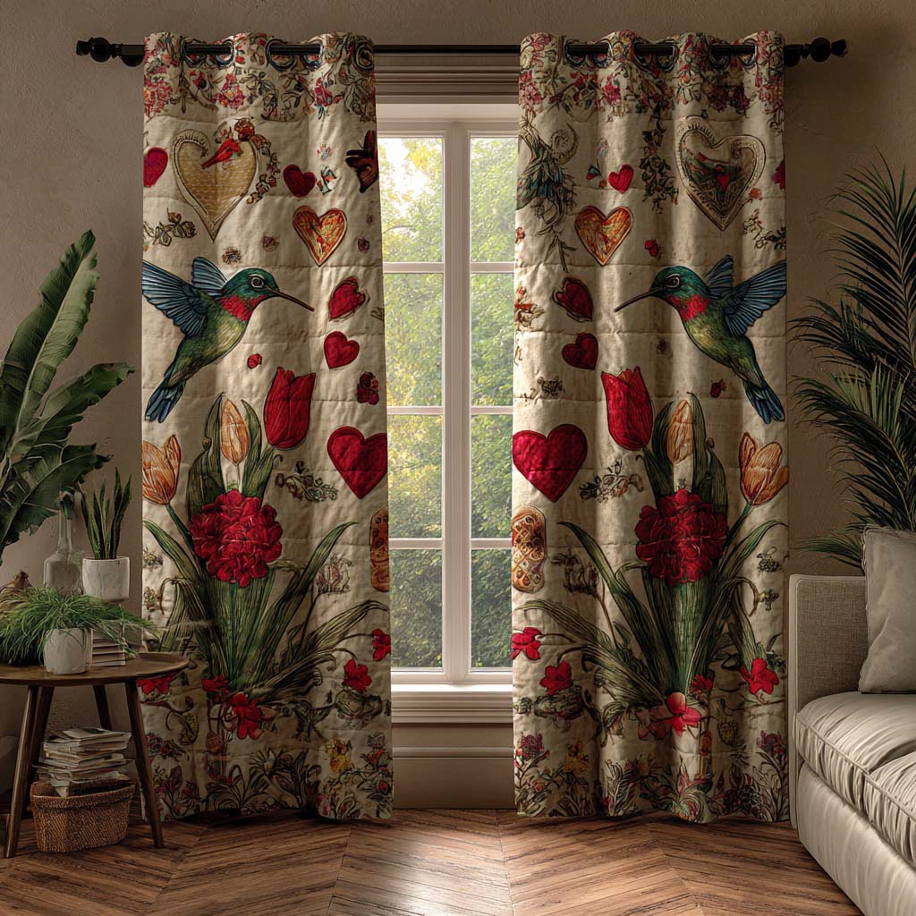 Heritage Hummingbird Quilted Curtains NCU0HNH897