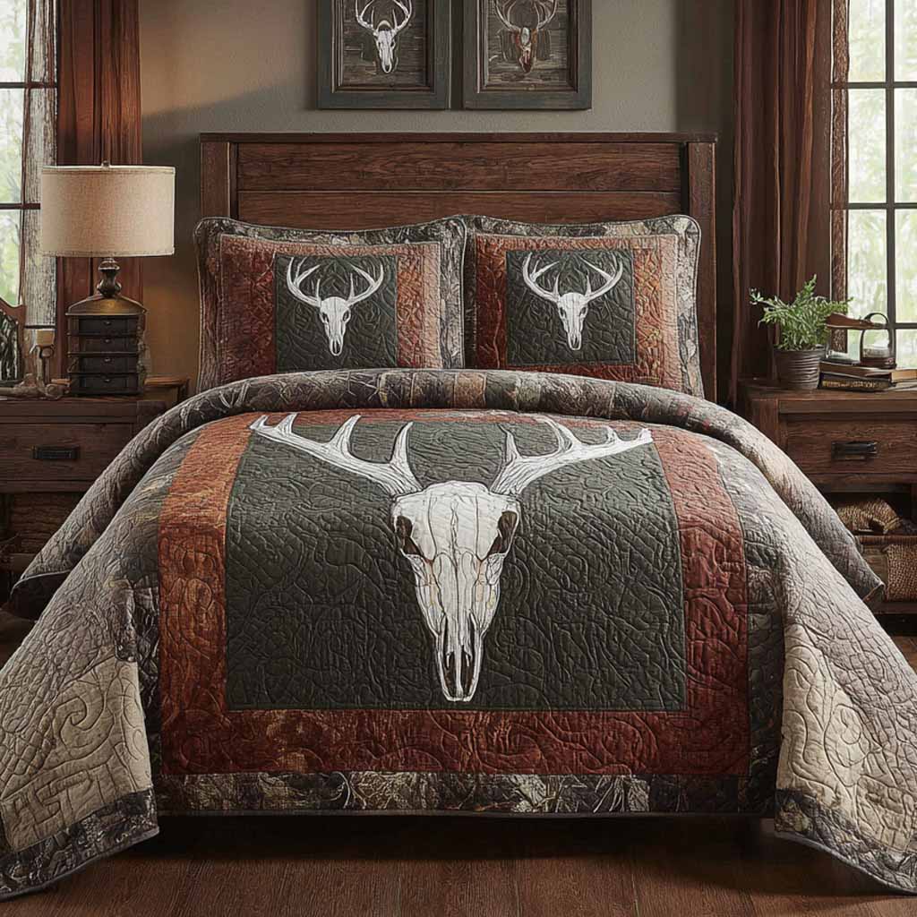 Heritage Hunt 3-Piece Quilted Bedding Set NCU0NXD1737