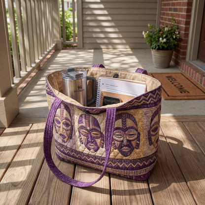 Heritage Masks Quilted Classic Tote Bag NCU0NXD1824