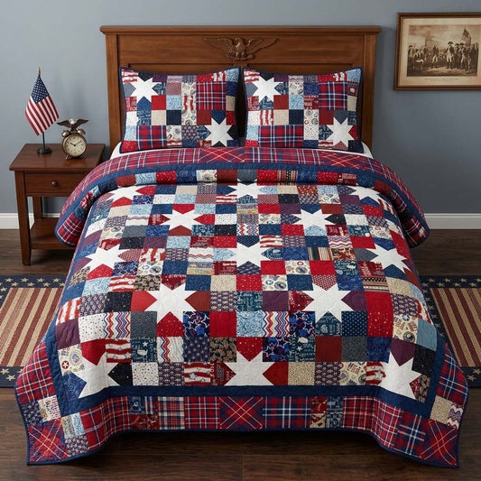 Heritage Patch 3-Piece Quilted Bedding Set NCU0DQQ0627
