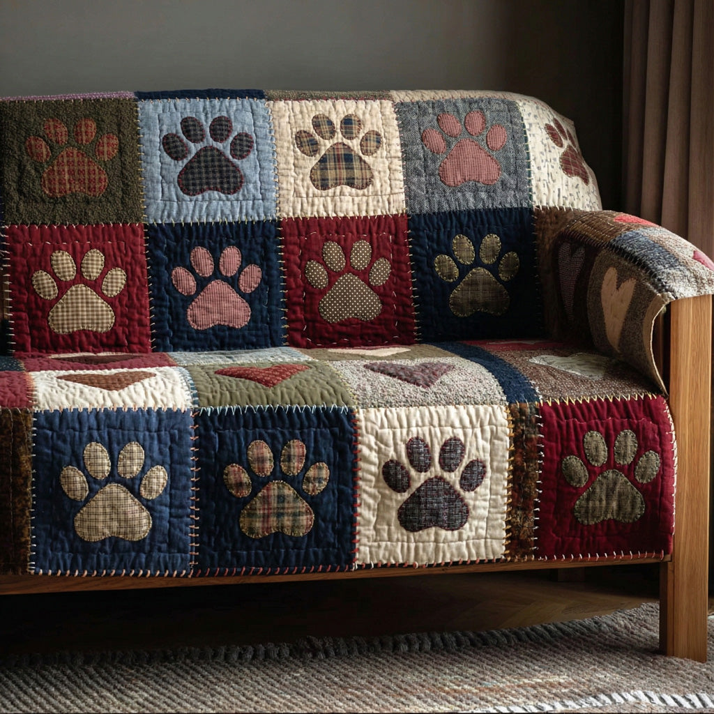 Heritage Paws Quilted Sofa Cover NCU0LDH362