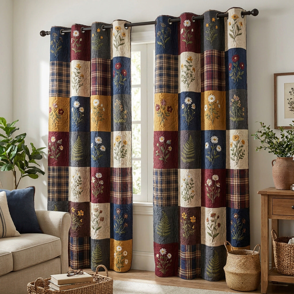 Heritage Plaid Quilted Curtains NCU0NTV987