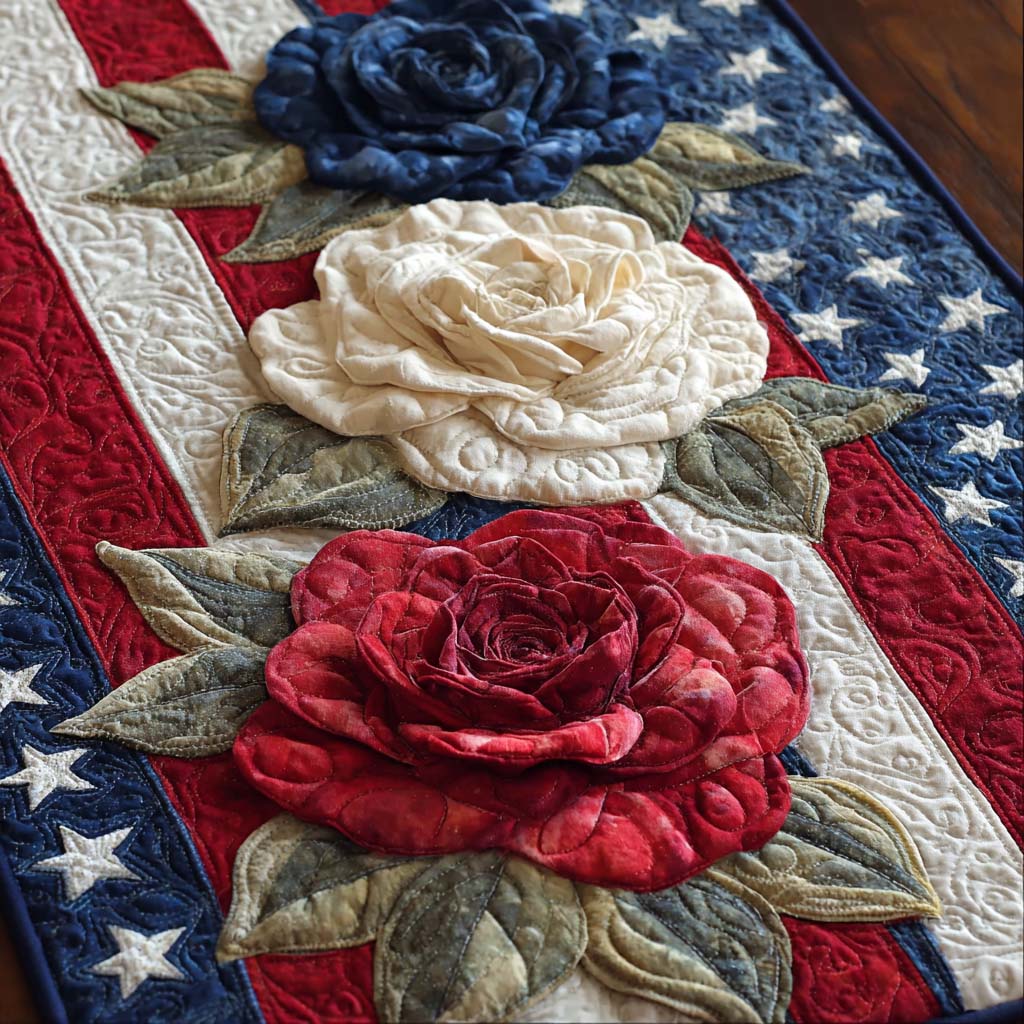 Heritage Roses Quilted Table Runner NCU0DQQ0516