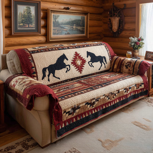 Heritage Saddle Quilted Sofa Cover NCU0LDH774
