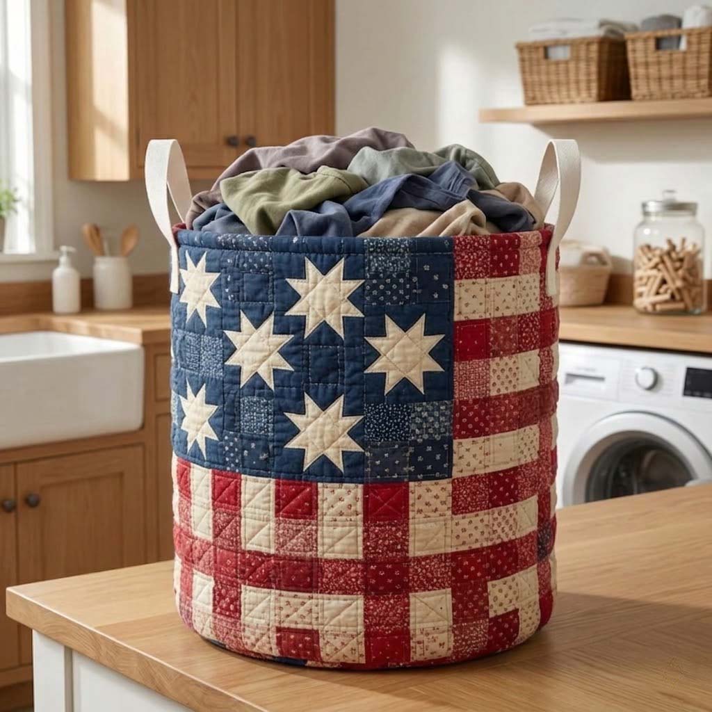 Heritage Star Quilted Laundry Basket NCU0DQQ0795