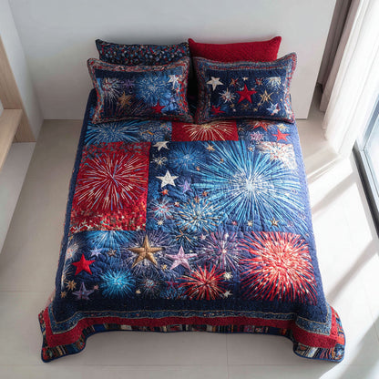 Heritage Stars 3-Piece Quilted Bedding Set NCU0NTD1646