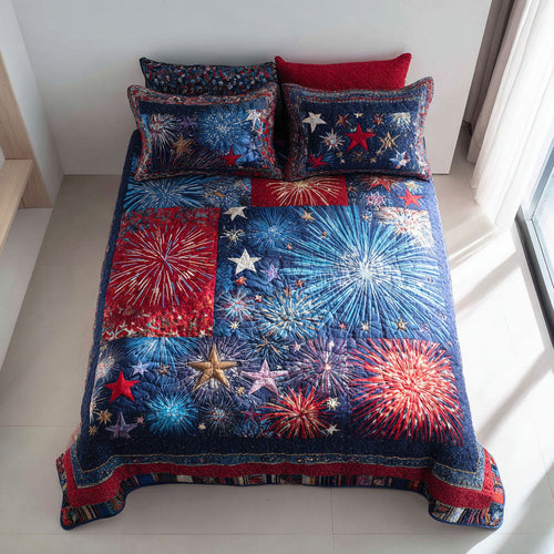 Heritage Stars 3-Piece Quilted Bedding Set NCU0NTD1646
