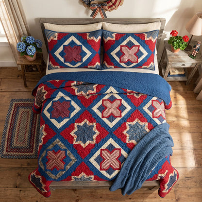 Heritage Stars 3-Piece Quilted Bedding Set NCU0NTD1769