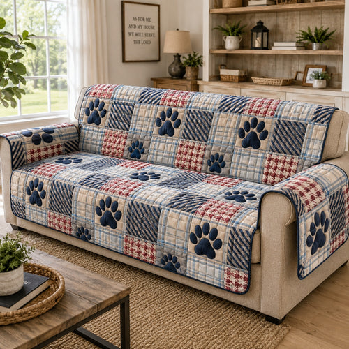 Heritage Tartan Strides Quilted Sofa Cover NCU0PVL1024