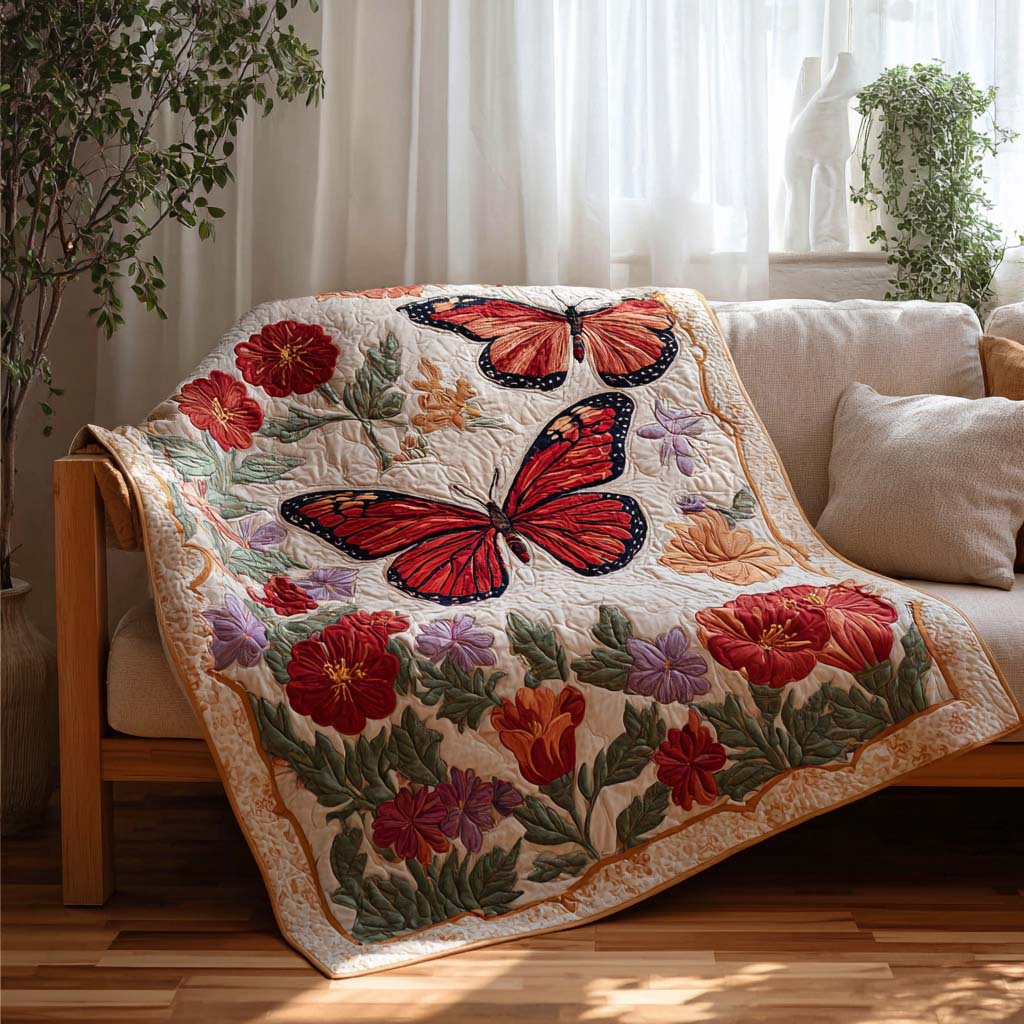Hibicus Butterfly Quilted Blanket NCU0DQQ0157