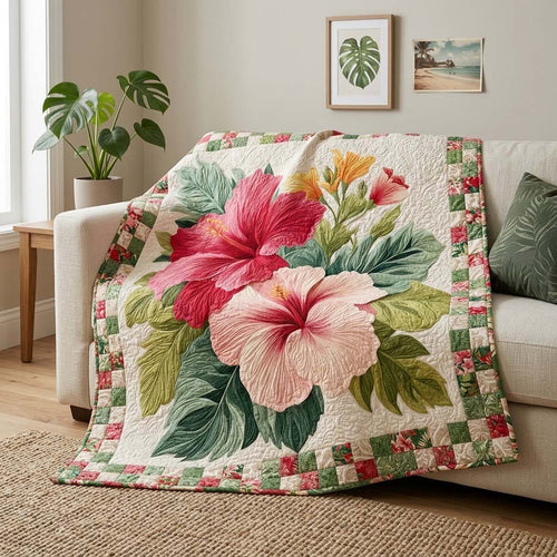 Hibiscus Breeze Quilted Blanket NCU0DQQ0561