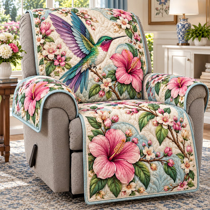 Hibiscus Hummingbird Haven Quilted Sofa Cover NCU0NTV1179