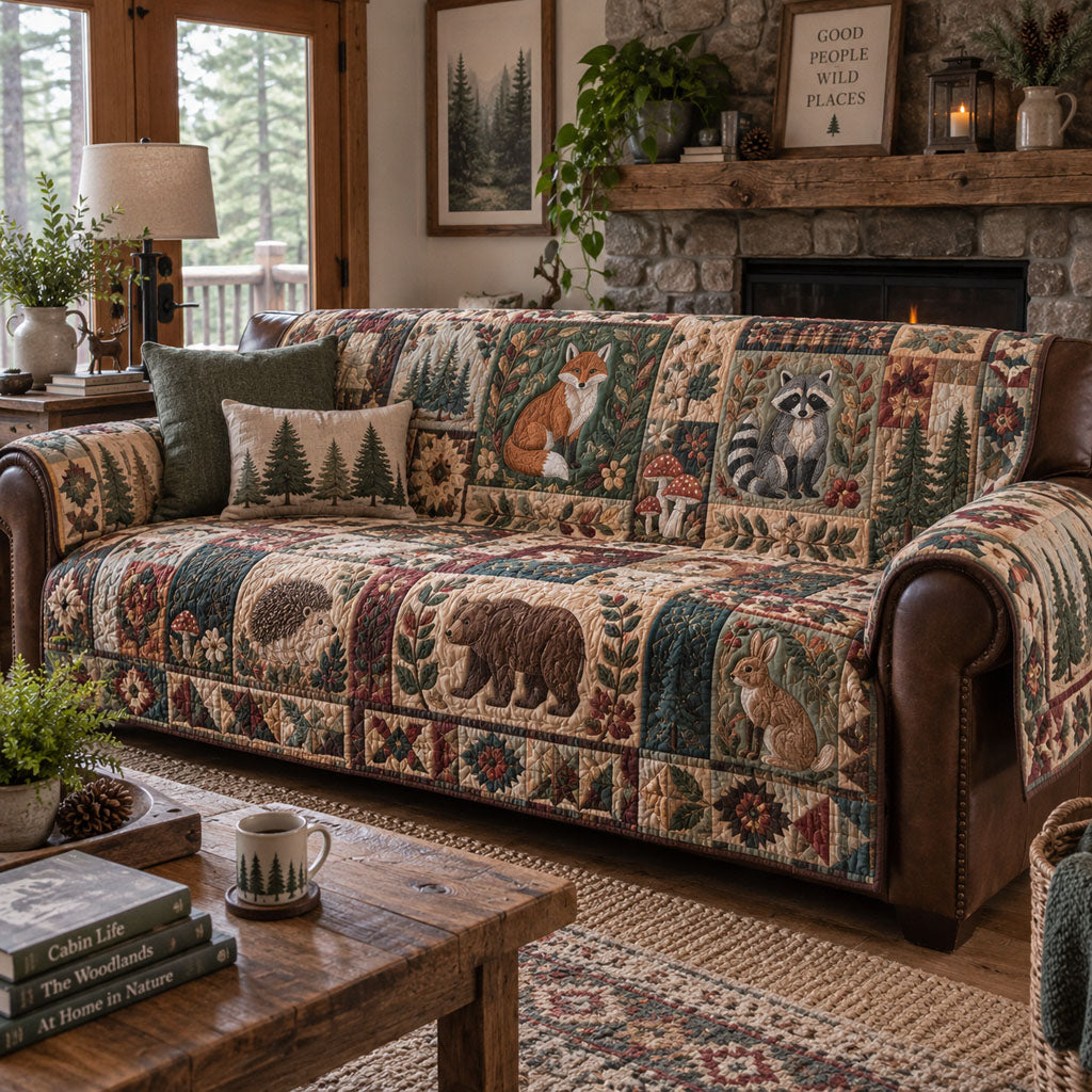 Hidden Forest Quilted Sofa Cover NCU0PTT3478