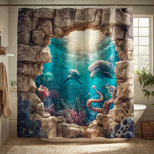 Hidden Horizon Shower Curtain NCU0NTD1580