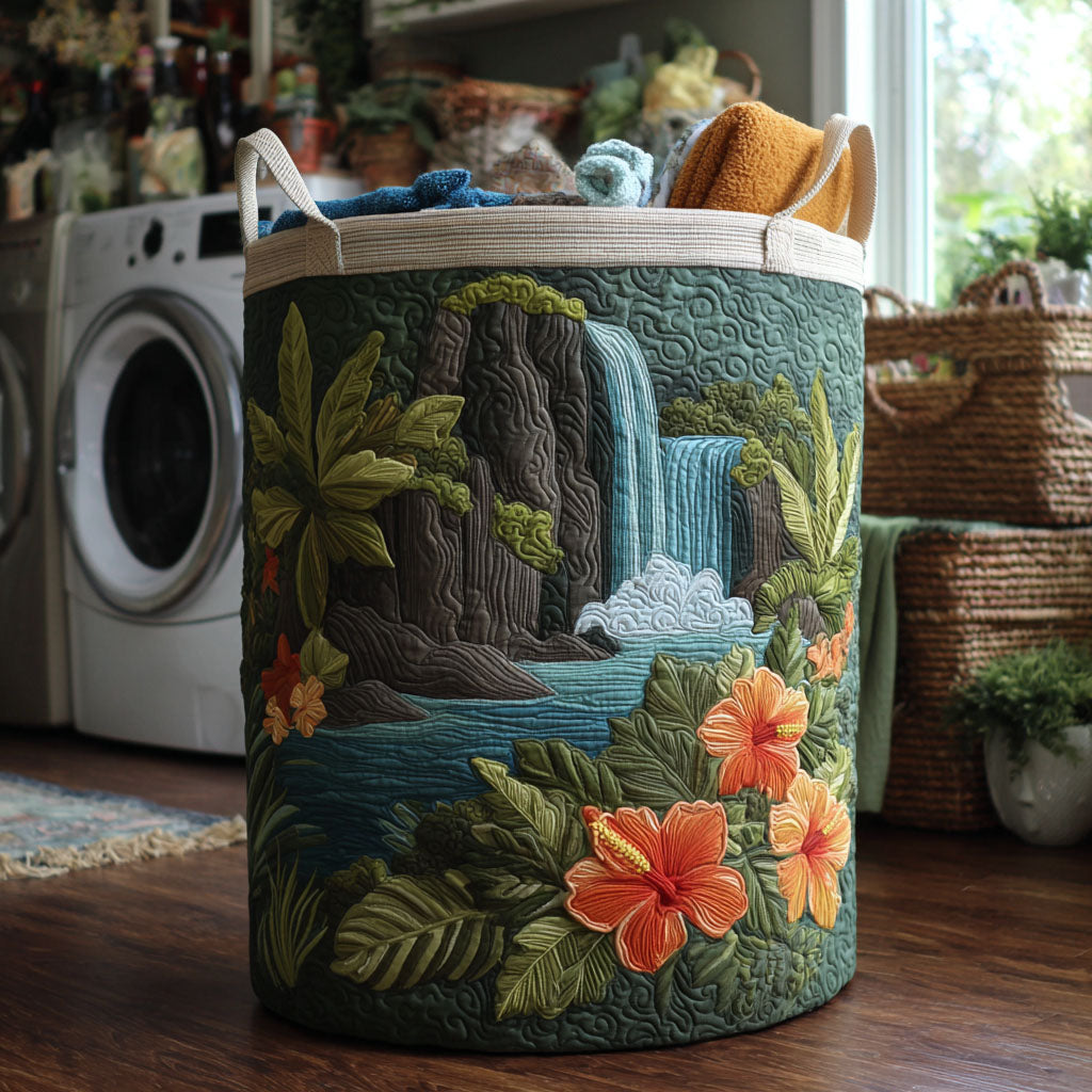 Hidden Lagoon Quilted Laundry Basket NCU0NTV307