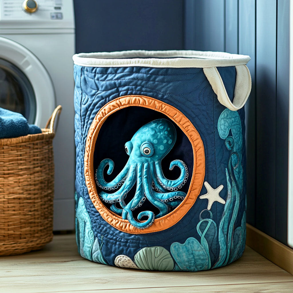 Hidden Octopus Quilted Laundry Basket NCU0NTD374