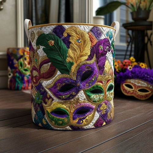 Hidden Smiles Quilted Laundry Basket NCU0PTT2501