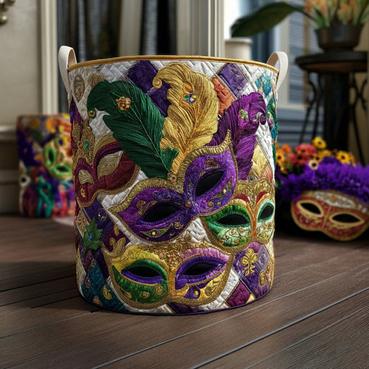 Hidden Smiles Quilted Laundry Basket NCU0PTT2501