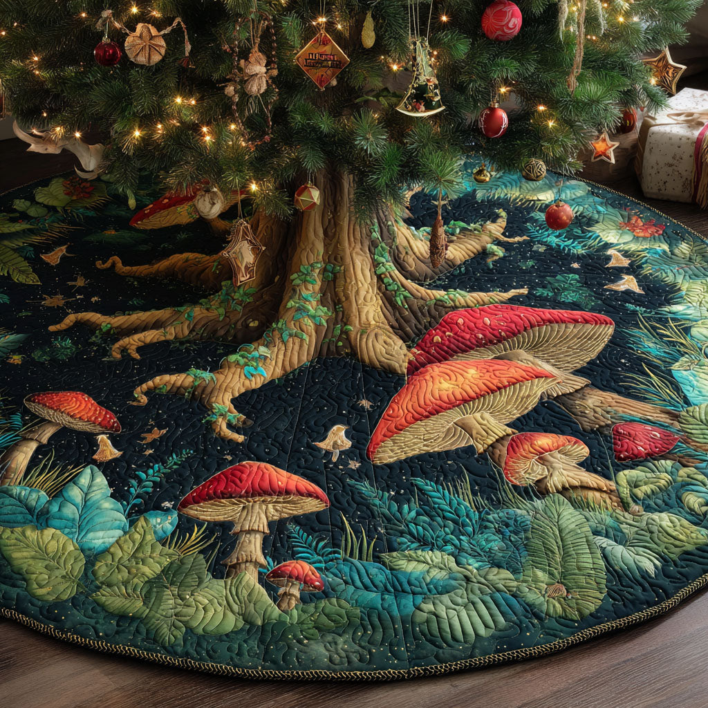 Hidden Woodland Retreat Christmas Quilted Tree Skirt NCU0PTT2250