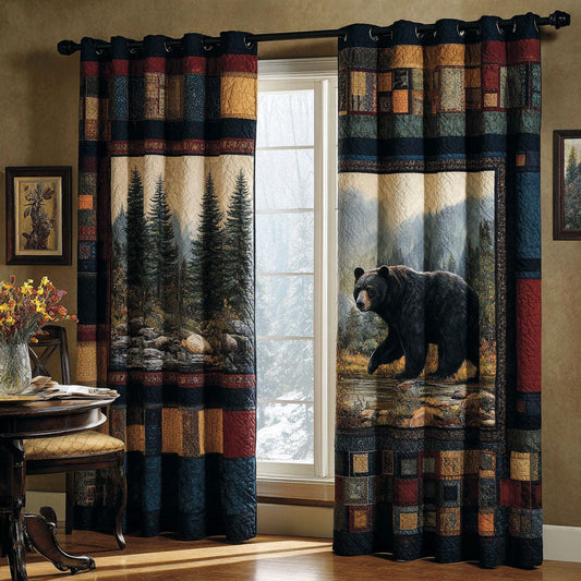 Highland Bear Stillness Quilted Curtains NCU0NNT2879