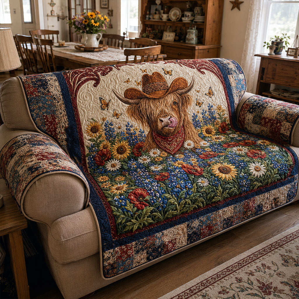 Highland Bloom Country Quilted Sofa Cover NCU0PTT3415