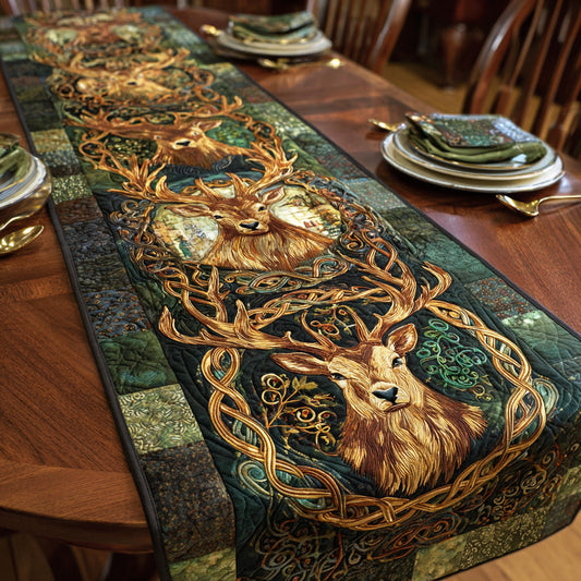 Highland Deer Knot Quilted Table Runner NCU0NTD847
