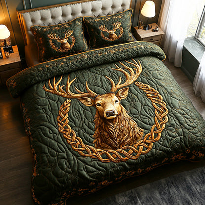 Highland Deer Loop 3-Piece Quilted Bedding Set NCU0NTD629