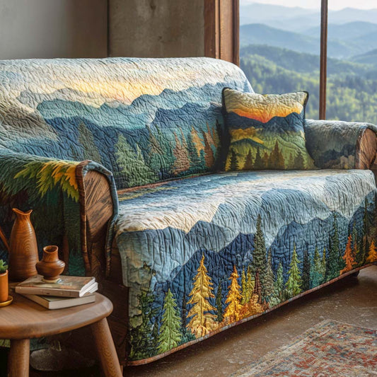 Highland Mist Quilted Sofa Cover NCU0XD1096