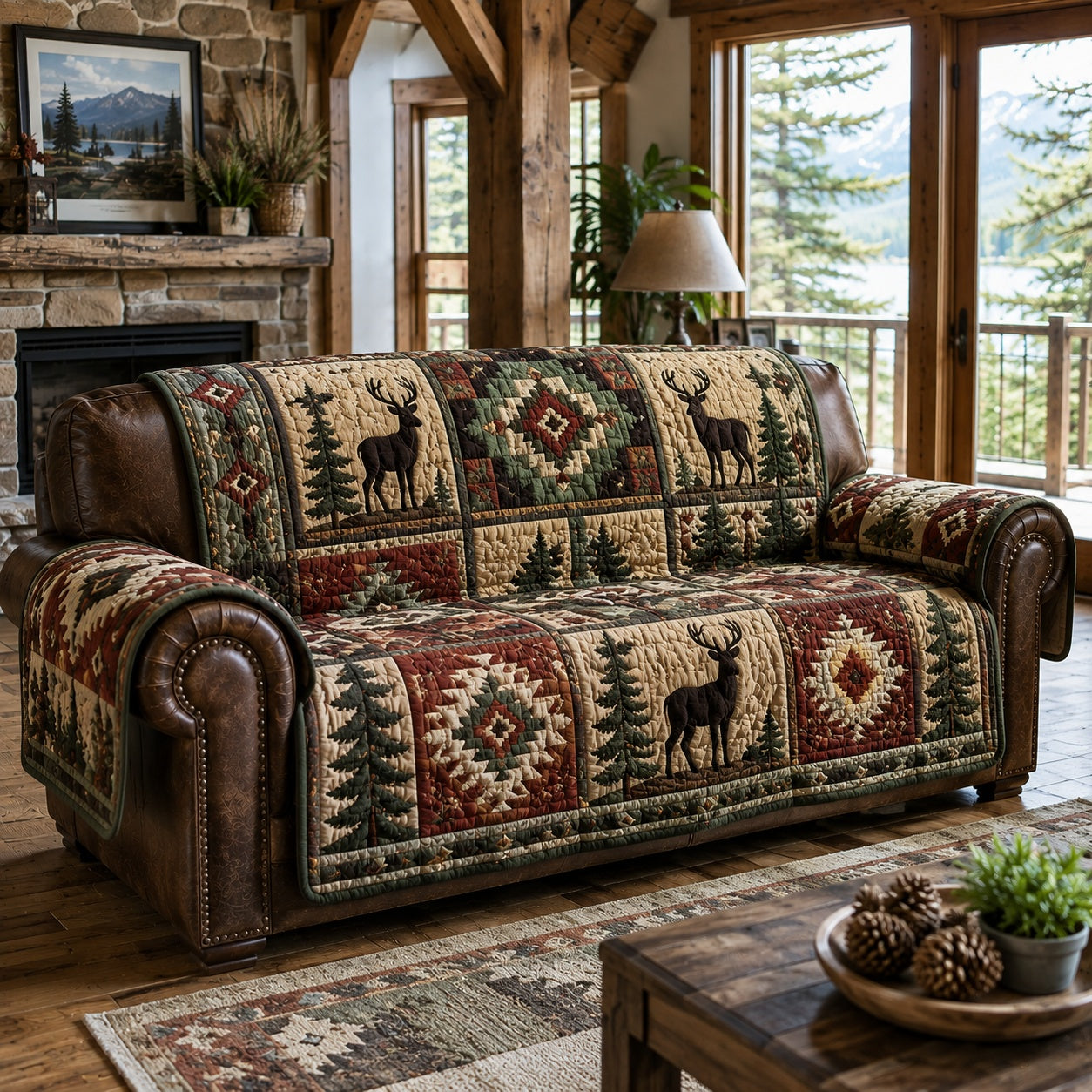 Highland Stag Horizon Quilted Sofa Cover NCU0PVL1078