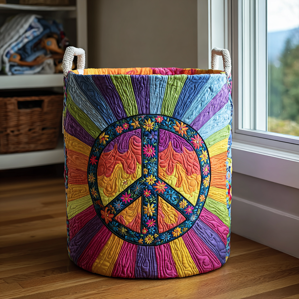 Hippie Joy Quilted Laundry Basket NCU0DDK1571