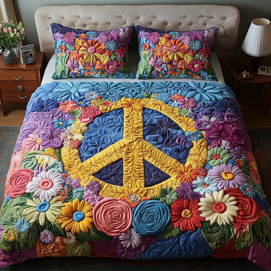 Hippie Soul 3-Piece Quilted Bedding Set NCU0PVL072