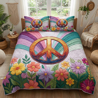 Hippie Spirit 3-Piece Quilted Bedding Set NCU0DV2049