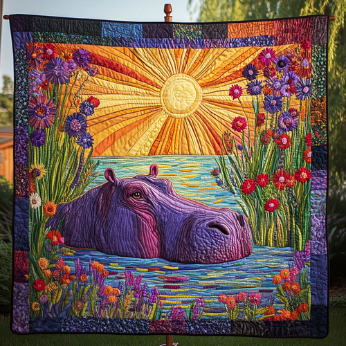 Hippo Haven Quilted Blanket NCU0DDK137