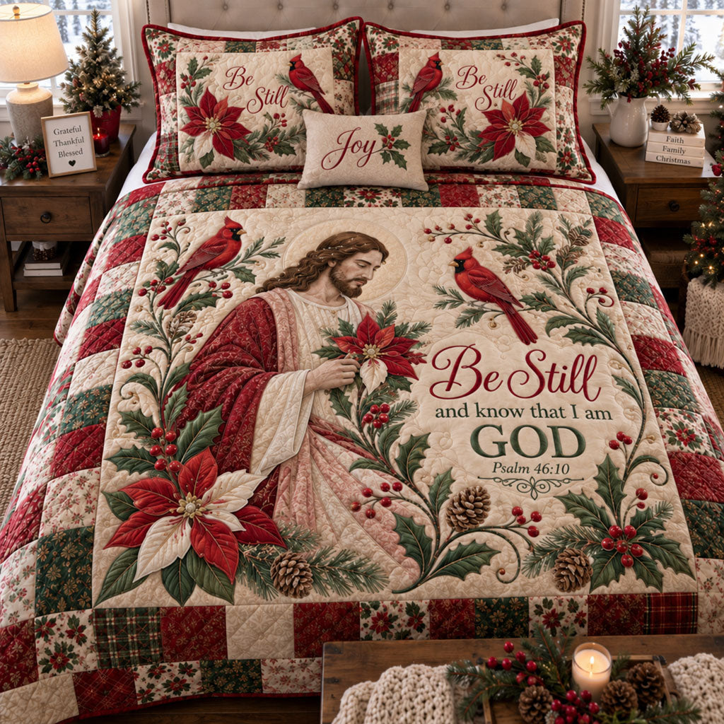 His Light Guides Me 3-Piece Quilted Bedding Set NCU0PTT3456