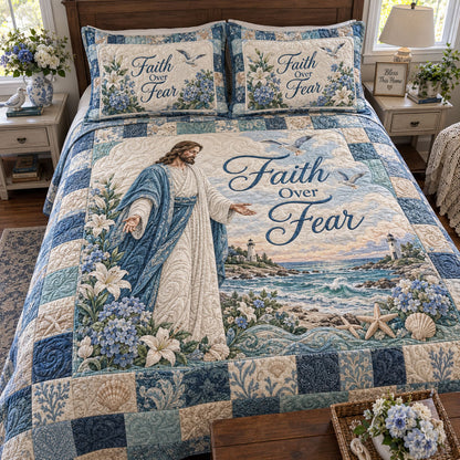 His Peace Is Enough 3-Piece Quilted Bedding Set NCU0PTT3457