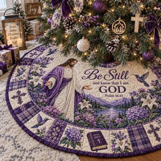 His Sacred Promise Christmas Quilted Tree Skirt NCU0PTT3514