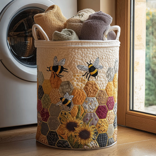 Hive Bloom Quilted Laundry Basket NCU0TH2996