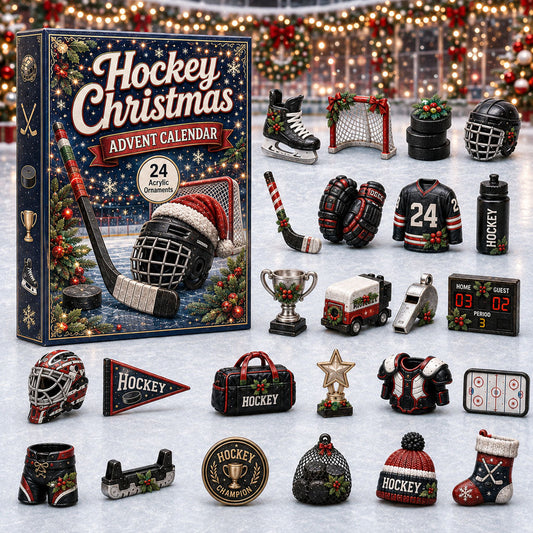 CHRISTMAS KICKOFF 40% OFF - Hockey Christmas Advent Calendar 2026 - 24-Day Festive Countdown, Acrylic Charms Blind Box - Gift For Hockey Lovers AC0HA181
