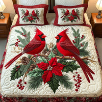 Holiday Blossoms 3-Piece Quilted Bedding Set NCU0PT2151