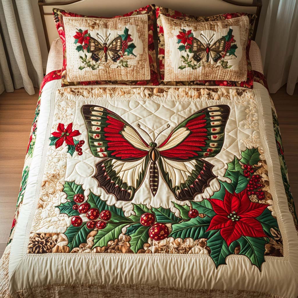 Holiday Delight 3-Piece Quilted Bedding Set NCU0NNT102