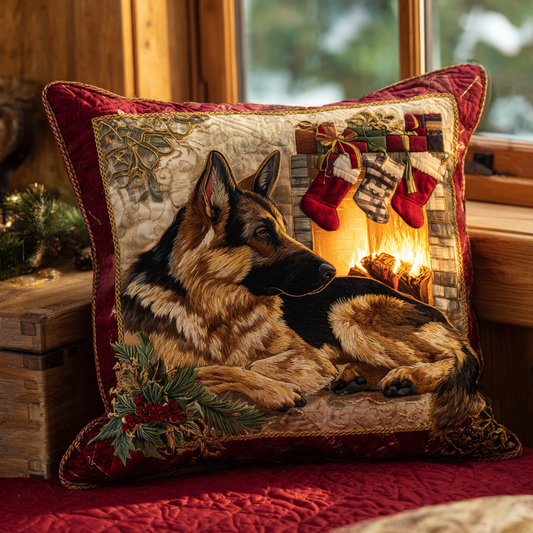 Holiday German Shepherd Glow Quilted Pillow Case NCU0DV1109
