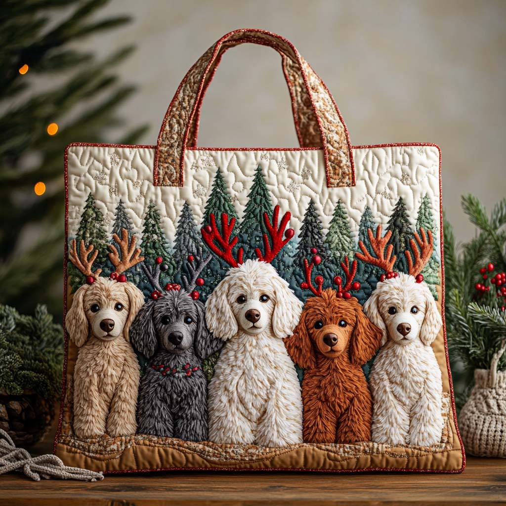 Holiday Antler Parade Quilted Tote Bag NCU0NXD690