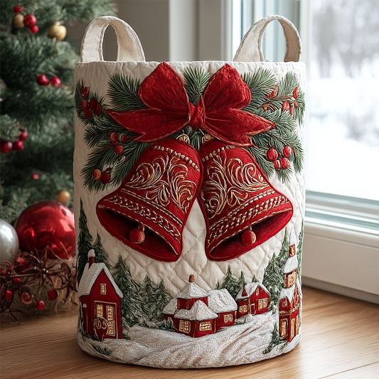Holiday Bell Quilted Laundry Basket NCU0DDK1179