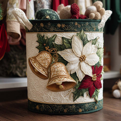 Holiday Bells Quilted Laundry Basket NCU0NNT1758
