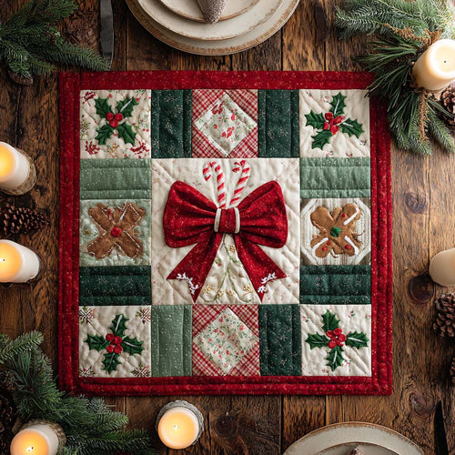 Holiday Bow Quilted Table Topper NCU0NXD160