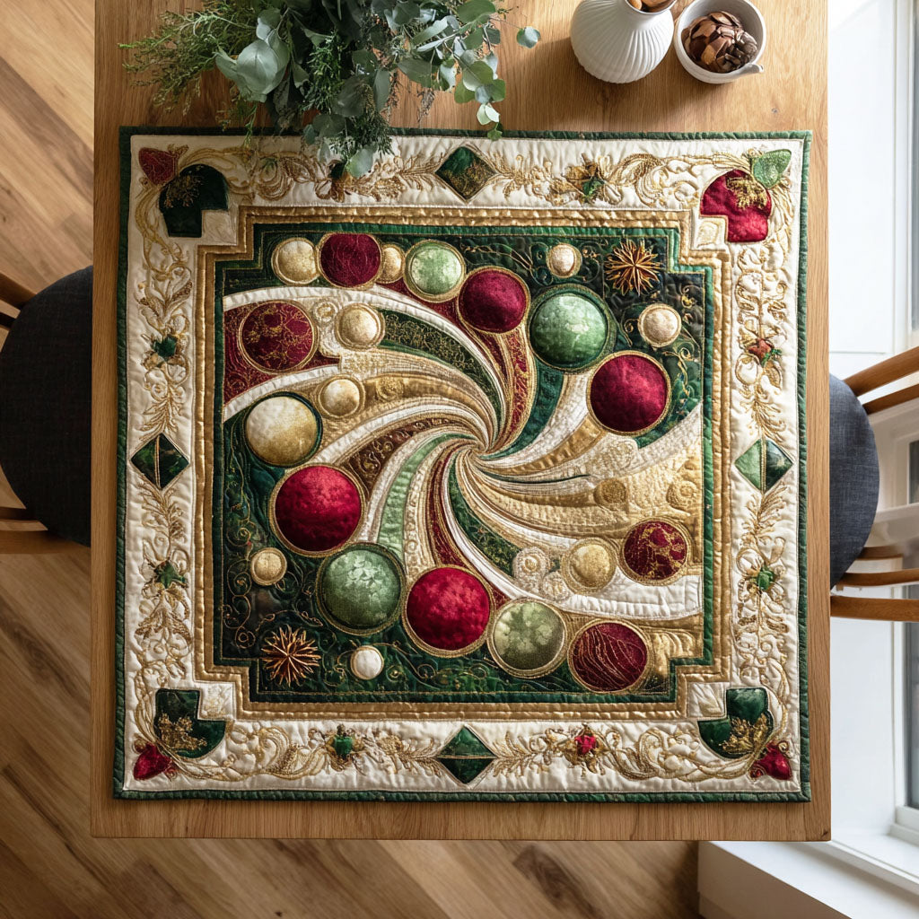 Snowflake Candy Charm Quilted Table Topper NCU0NXD203