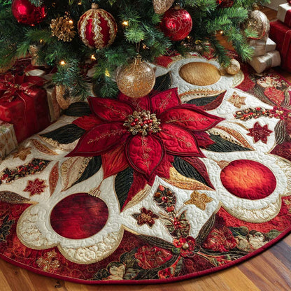 Holiday Cheer Christmas Quilted Tree Skirt NCU0NNT2497