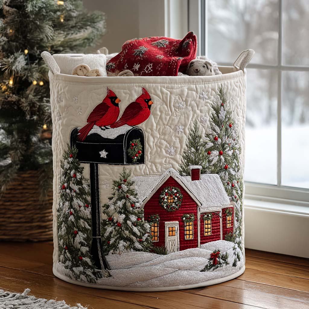 Modern Cardinal Quilted Laundry Basket NCU0HNH010 main image 1