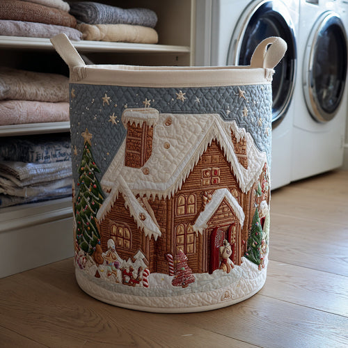 Holiday Gingerbread House Laundry Basket NCU0HNH116